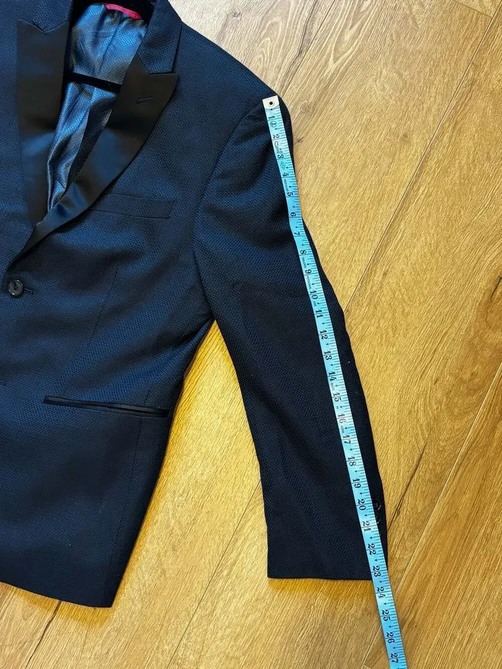 Alfani Slim Fit Tuxedo Blazer Jacket Black Textured